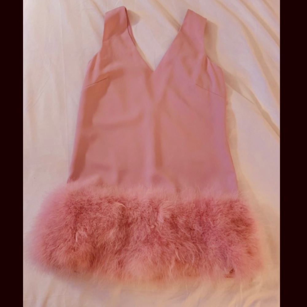 BCBG Jamysen Feather hem dress